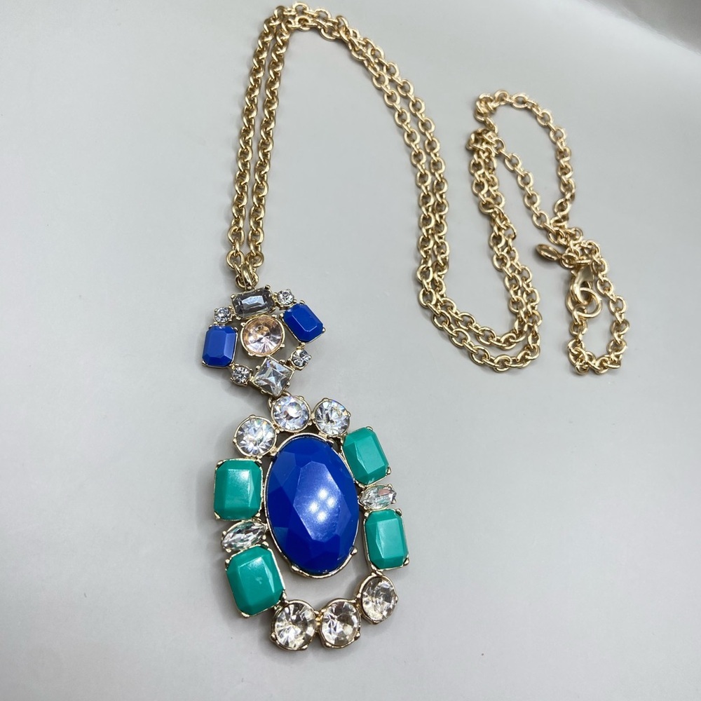 J. Crew Blue Cluster Pendant necklace - Picture 2 of 8
